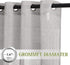 NICETOWN Linen Textured Semi Sheer Curtains, 63 Inches Length, Eyelet Top, 2 PCs, Grey, 52 Inches Wide