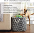 Bone Dry Pet Storage Collection Large Round Bin with Striped Paw Patch, Gray