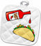 3D Rose Hot Sauce Dripping On Taco Pot Holder - 8 x 8
