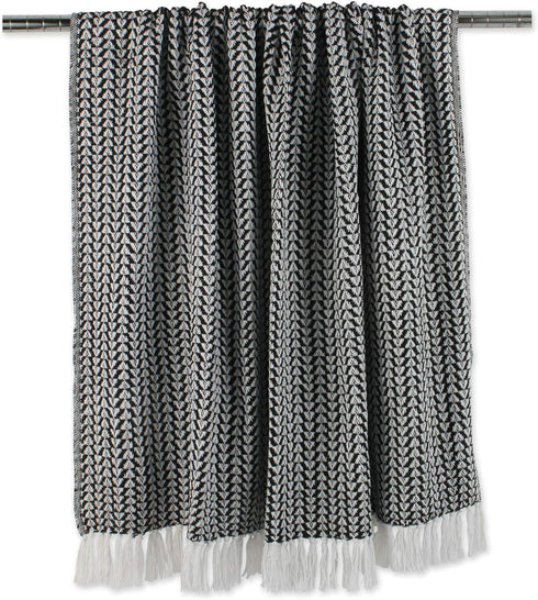 DII Arrowhead Woven Throw - 50x60 with 3" Fringe, Black, 1 Piece