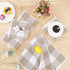 Set, 12 12 13 28 Inches, Set 8 100% Homaxy Kitchen Towels and Dishcloths x and x of Cotton Waffle Weave Check Plaid