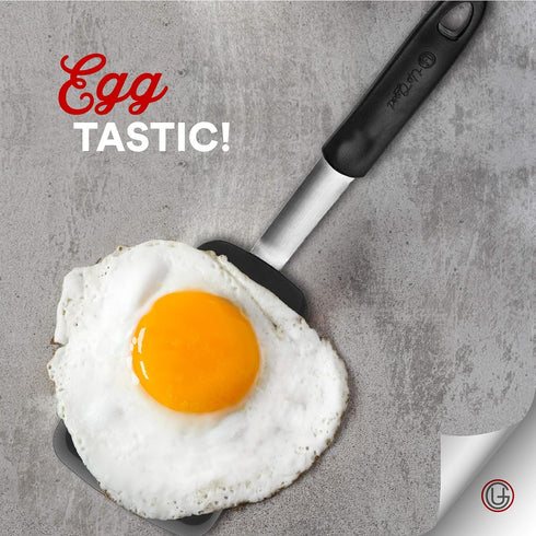 UpGood Silicone Turner Set, 600ºF Heat Resistant Kitchen Spatulas, Large & Small with Flexible Stainless Steel