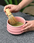 Handmade Japanese Ceramic Matcha Bowl, Green Tea Cup for Ceremony Chawan 500ml 17oz (Pink)