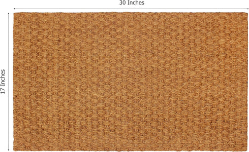 Woven Coir Doormat - 2 Pack Non-Slip Heavy Duty Welcome Mat, Easy Clean Durable Entryway Front Door High Traffic
