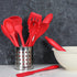 Chef Craft Premium Silicone Tongs, 12 Inch, Red Color