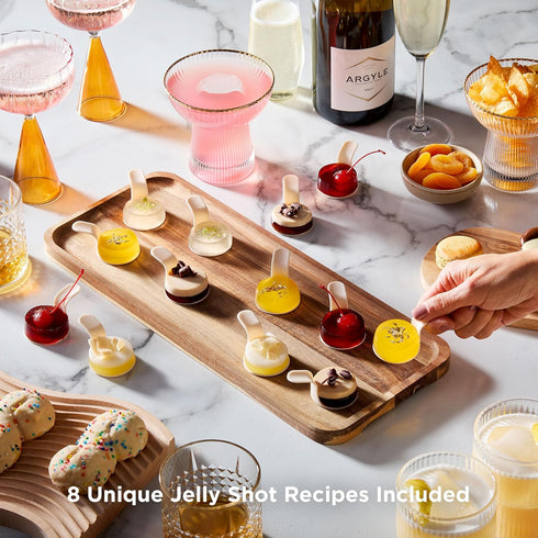 14 Boozy 14.5 1.5 5.3 Inch Rabbit Jelly Shots Edible Cocktail Maker, Silicone Jello Shot Mold with Reusable Spoons