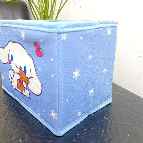 Kerr's Choice Collapsible Storage Bin, Kawaii Storage Box Blue Foldable Baskets for Office Desk Room Decor