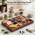 YACEYACE 15"x10"x1.5" Wooden Tray for Ottoman, Medium Wood Serving Tray with Handle for Coffee Table, Dining, Home