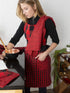 DII Kitchen Collection Gingham Check Apron, Red/Black