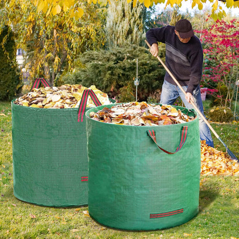2-Pack 132 4 Gallons Leaf Bags, Reusable Yard Waste Bags, Heavy Duty Lawn Bags with Handles for Garden Leaves and Waste