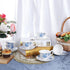 Set 6(5 oz), fanquare Floral Coffee Cups of Porcelain Cappuccino Cups with Saucers, Tea Cup for Birthday Wedding Party