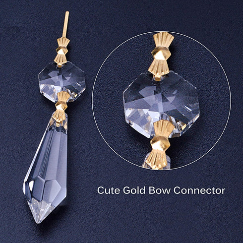 BronaGrand 20 Decoration,38mm,Gold Pieces Replacement Clear Chandelier Icicle Crystal Prisms Octogan Crystal Bead