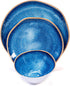 Prepara 12 Piece Melamine Dinnerware Set in Blue Ceramic