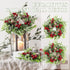 6 Lyrow Pcs Christmas Candle Rings Wreath Xmas Kitchen Cabinet Mini Wreath Artificial Berries Snowy Pine Candle Ring