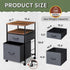 DEVAISE 2 Drawer Mobile File Cabinet, Rolling Printer Stand with Open Storage Shelf, Rustic Brown