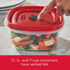 Rubbermaid 16-Piece BPA-Free Plastic Food Storage Set with Red Vented Lids, Microwave & Dishwasher Safe