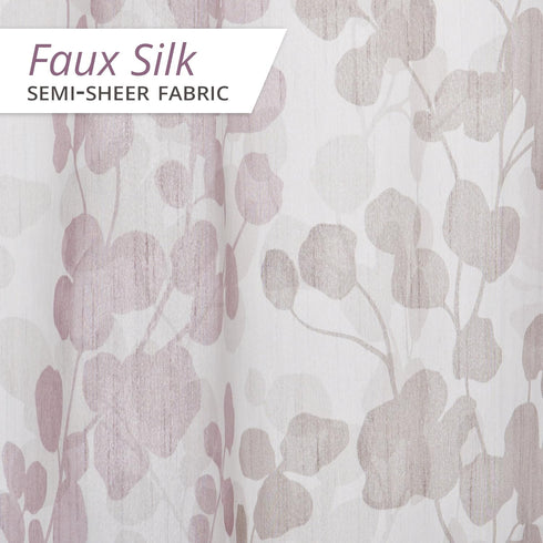 Zenna Home Sylvia Printed Faux Silk Fabric Shower Curtain, 70 x 72 Inches, Machine Washable, Floral Print