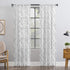 No. 918 Fraction 2-pack Mid-Century Modern Geometric Embroidery Semi-Sheer Curtain Panel Pair, 50" x 84", Black