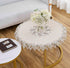 33 inches 33Round) Natural Linen Decorative Lace Doily Round Neutral Earth Tones Beige Lace Coffee Table Topper Dresser