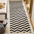 SAFAVIEH Courtyard Collection Runner Rug - 2'3" x 6'7", Black & Beige, Chevron Design, Non-Shedding & Easy Care,