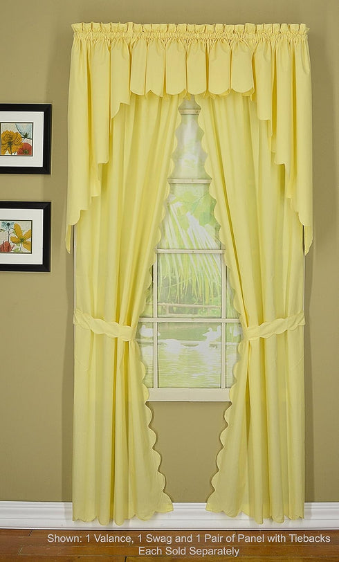 Today's Curtain Orleans Scallop Curtain, Buttercup 45" Panel Pair, 4-Piece Set, 60" W x 45" L