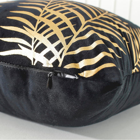 TAOSON Pack 2,Gold Cozy Cozy 18 18 Inches of Pillow Covers Velvet Soft Gold Stamping Leaves Decorative Soft Throw