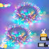 JMEXSUSS 2 Pack 100 LED Easter String Lights Indoor Outdoor, 33ft Multicolor