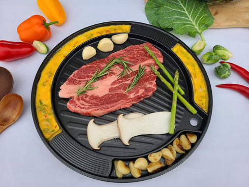 UPIT Korean BBQ Egg Grill Pan - Even Heating and Easy to Clean, Perfect for Pork Belly