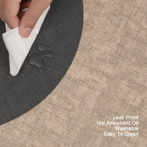 Set 6 Set 6) Myir JUN Round Placemats Dual Sided, Faux Leather Place Mats of Indoor Placemat for Dining Table Outdoor