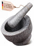 Set 6 Inch 2 ChefSofi Mortar and Pestle - - Cup Capacity - Unpolished Heavy Granite for Enhanced Performance