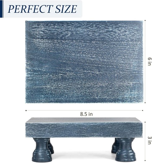 Decorative Display Risers for Home Decor, Wood Pedestal Stand for Kitchen and Countertop Organizer