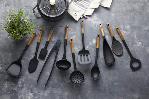 STAUB 40503-107 Acacia Wood Serving Spoon, 31 cm Black