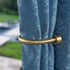 Premium Curtain Holdback - Set of 2 Quality Metal Decorative Holdbacks with Zinc Alloy Cap Finials, Rust-Proof, Brass