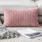 UGASA Velvet Pillow Covers Soft Striped Decorative Throw Cushion Case with Hidden Zipper for Valentine's Day Couch