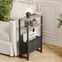 3 LET503Q Narrow Side Table, Slim End Table with Magazine Rack, Bedside Table for Small Spaces, Tier Sofa Couch Table
