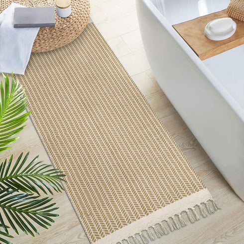 Lahome Boho Bathroom Runner Rug, 2x5 Washable Hallway Rug for Entryway Indoor Door Mat