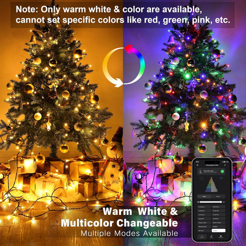 98ft 300 Dimmable BrizLabs Color Changing Smart Christmas Lights, LED App & Voice Control Christmas String Lights, Warm