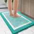 OLANLY Bathroom Rugs 30x20, Extra Soft Microfiber Bath Mat, Non-Slip, Quick Dry, Machine Washable, Green and White