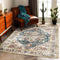 Retro Washable Area Rug 3'x5' for Living Room, Boho Chic Medallion Distressed Design, Indoor Non-Slip Large Oriental