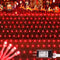 HEYFUNi Net Mesh String Lights, 360LED Red Light Bulbs, 8 Lighting Modes,