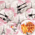 Paris Eiffel Tower Plates and Napkins - Parisian Party Disposable Paper Tableware Bundle for 24 Guests