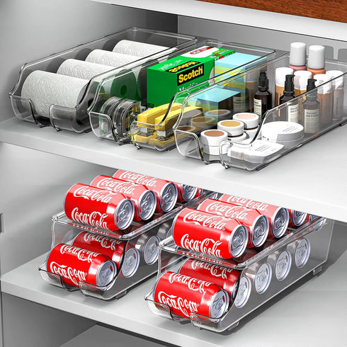 Simple Houseware 2-Pack Clear Front-Loading Beverage Soda Can Organizer Dispenser