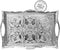 Crystalia Fancy Ottoman Serving Trays, Elegance Metal Turkish Trays for Beverage Serving,