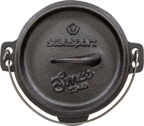 Stansport Pre-Seasoned Cast Iron Dutch Oven for Outdoor Cooking