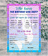 RokAPary Mermaid Who Knows The Birthday Girl Best Game, Fun Game for Sleepover, Pack of 30 Cards 5”x7”