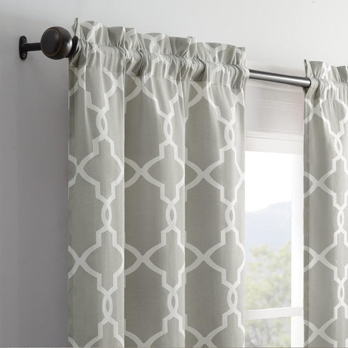 PAIRS TO GO Vickery Modern Decorative Rod Pocket Window Curtains, Double Panel, 28" x 63", Gray