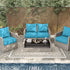 Set 22 24 5 Set Outdoor Patio Chair Cushions L X W X H Waterproof & Fade Resistant Deep Seat and Back Cushions