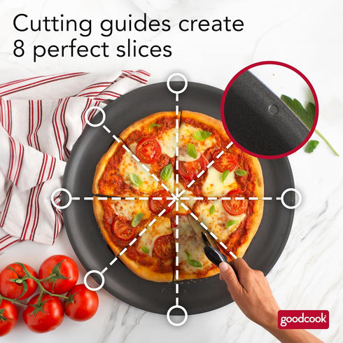 GoodCook AirPerfect Nonstick 16” Pizza Pan, Perforated Round Pizza Tray for Oven, Carbon Steel Baking Pan