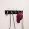 BirdRock Home Tri Hook Coat Rack, 5 Hooks, Wall Mount Hat Rack, Black Finish with Satin Nickel Hooks