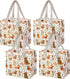 VENO 4 Pack Cute Dog Reusable Grocery Bags, Heavy-Duty Shopping Bags with Handles,
